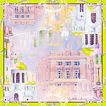 500031 Сувенирный платок "Я горожанка" 90*90, 70% шелк, 30% вискоза МД Нины Ручкиной