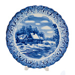 Тарелка декоративная "Пейзаж". Гжель