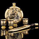 0055964/21610 Златоуст НАБОР ОХОТНИКА(фляжка+3р+нож ц/м) NAO 21610