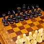 Шахматы в ларце из березового капа с фигурами из янтаря "Мини", фотография 3. Интернет-магазин ЛАВКА ПОДАРКОВ