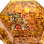 Шкатулка из янтаря шестиугольная "Яблочки на ветке", фотография 2. Интернет-магазин ЛАВКА ПОДАРКОВ