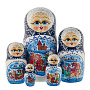 Матрешка "Зимние узоры" 5 мест, фотография 1. Интернет-магазин ЛАВКА ПОДАРКОВ