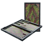 0042759/П/7793 Нат.камень Нарды "Ромб" Змеевик,лемезит 48*44*25 