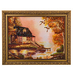 Картина янтарная "Домик лесника" 30х40 см