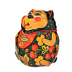 0042498 Хохлома Скульптура КОПИЛКА "КОТ БАЮН" 12*16см фарфор