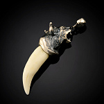 0059552 АМУЛЕТ клык рыси 5см, благородный металл