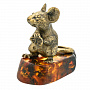 Статуэтка с янтарем "Мышонок с сыром", фотография 2. Интернет-магазин ЛАВКА ПОДАРКОВ