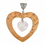 Кулон из карельской березы "Два сердца", фотография 2. Интернет-магазин ЛАВКА ПОДАРКОВ