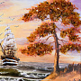 Картина янтарная "Пейзаж №18" 21х15 см, фотография 2. Интернет-магазин ЛАВКА ПОДАРКОВ