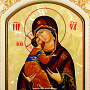 Икона "Божия Матерь Владимирская" с перламутром, фотография 2. Интернет-магазин ЛАВКА ПОДАРКОВ