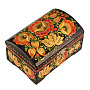 Шкатулка-сундучок "Цветы". Хохлома, фотография 2. Интернет-магазин ЛАВКА ПОДАРКОВ