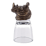 0080155 Бронза СТОПКА-ПЕРЕВЕРТЫШ Носорог (бронза,стекло)