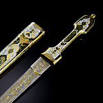 0027203/ восточный Златоуст Оружие сувенирное КИНЖАЛ с белой эмалью в уп.