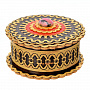 Деревянная шкатулка из бересты круглая с родонитом, фотография 1. Интернет-магазин ЛАВКА ПОДАРКОВ