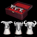 0027259 НАБОР подарочный "БЫКИ" 3стопки в ПУ