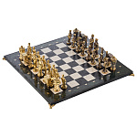 Шахматы из камня и бронзы "Железнодорожные" 40х40 см