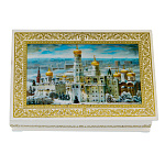 Шкатулка из папье-маше "Зимняя Москва. Храм Христа Спасителя"