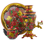 Самовар электрический 1,5 л "Рябина". Хохлома