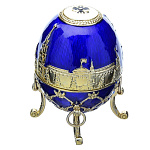 0025733-РС-1227-11 Традиции ФАБЕРЖЕ ЯЙЦО "Московское с короной"синий