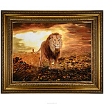 Картина янтарная "Лев идущий" 84х104 см