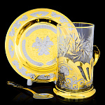 0049453 Златоуст Подстаканник с блюдцем ф170 SUV - 5563