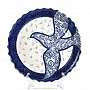 Декоративная тарелка "Голубь сизокрылый"  Гжель , фотография 1. Интернет-магазин ЛАВКА ПОДАРКОВ
