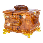 Шкатулка квадратная из янтаря