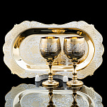 0055994/6273 Златоуст НАБОР(Лоток ср, 2 рюмки малых) NAW-6273