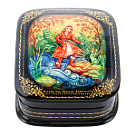 0070111/10*8см  Лаковая миниатюра Палех ШКАТУЛКА "Царевна-Лягушка" Девяткина