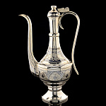 0048072 Серебро 875* КУВШИН малый гравировка, чернение серебра в П/У 346,8