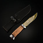 0049647 Златоуст Нож туристический Юнона (береста) алюм. с титановым покрытием