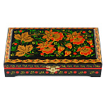 Шкатулка под купюры "Цветы". Хохлома