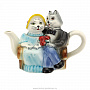 Чайник "Кошки". Гжель в цвете, фотография 2. Интернет-магазин ЛАВКА ПОДАРКОВ