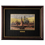 Офорт цветной "Большой Москворецкий мост. Кремль" 25х32 см