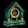 Часы каминные из малахита и бронзы с позолотой "Домик", фотография 3. Интернет-магазин ЛАВКА ПОДАРКОВ