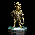 0055198 Бронза Статуэтка "Бык-ковбой"" (4.352)