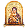 Икона янтарная "Владимирская Божья Матерь" 19х25 см, фотография 1. Интернет-магазин ЛАВКА ПОДАРКОВ