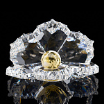 Сувенир из хрусталя "Листок с жемчужиной"