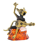 0045763/597 Сувенир Кот Певец с гитарой Сувенир (коньячный)