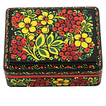 0076979/9*7см Хохлома Шкатулка РЯБИНА, черн Р26 Н 0183