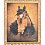 Картина с каменной крошкой "Гнедая лошадь"