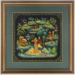 0050524/45*45см  Лаковая миниатюра Палех ПАННО "У колодца" Кузнецова