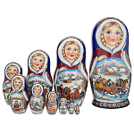 Матрешка "Тройка. Зима" 10 мест