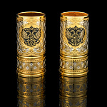 00630001 Златоуст СТОПКА-ГИЛЬЗА "Герб" 2 шт 3,4*6,7см  