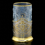 0066458 Златоуст Подстаканник  RAZ - 10195 позолота, эмаль, с ложкой и стаканом