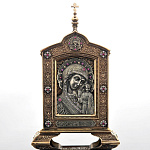 /12*3*2,9см Юв. Миниатюра КИОТ "Икона"Казанская Божья Матерь" Бронза, Фианиты