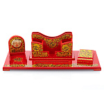 0011097  Хохлома настольный НАБОР красная кудрина Р17