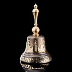 0064710/№5-9см Бронза КОЛОКОЛЬЧИК "Русь святая Спаси и сохрани!" №5" с мет. ручкой 