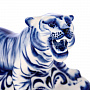 Статуэтка "Свирепый тигр". Гжель, фотография 5. Интернет-магазин ЛАВКА ПОДАРКОВ