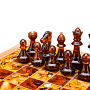 Шахматы с инкрустацией и фигурами из янтаря 28х28 см, фотография 2. Интернет-магазин ЛАВКА ПОДАРКОВ